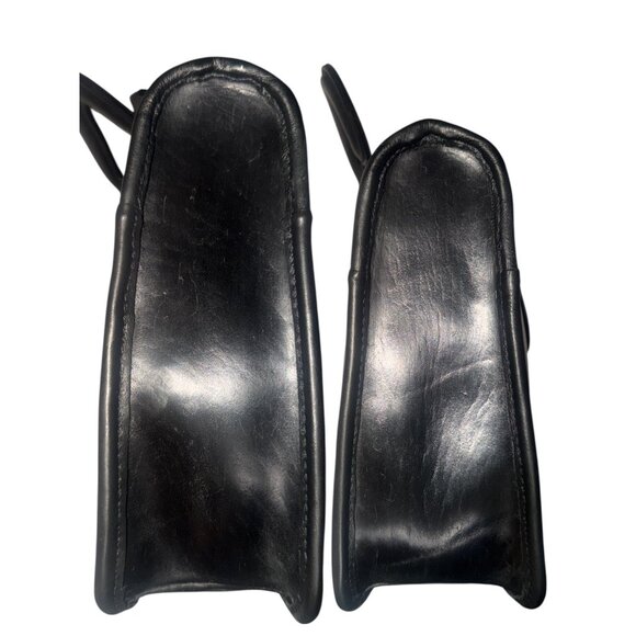 VTG Coach Slim Satchel Std 9430 Black Leather Brass Handled Portfolio 70s NYC - Picture 6 of 10